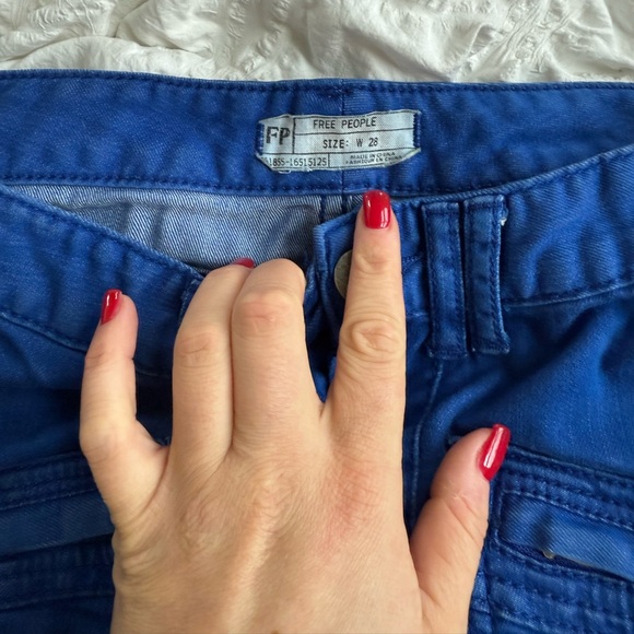 Free People Bright Royal Blue Utility Pants - Picture 5 of 5